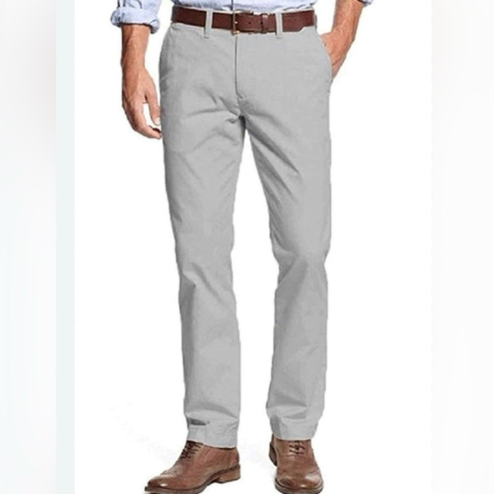 NWT Tommy Hilfiger Men's Slim Fit Stretch Chino Pants Beige Khaki Size 42/32